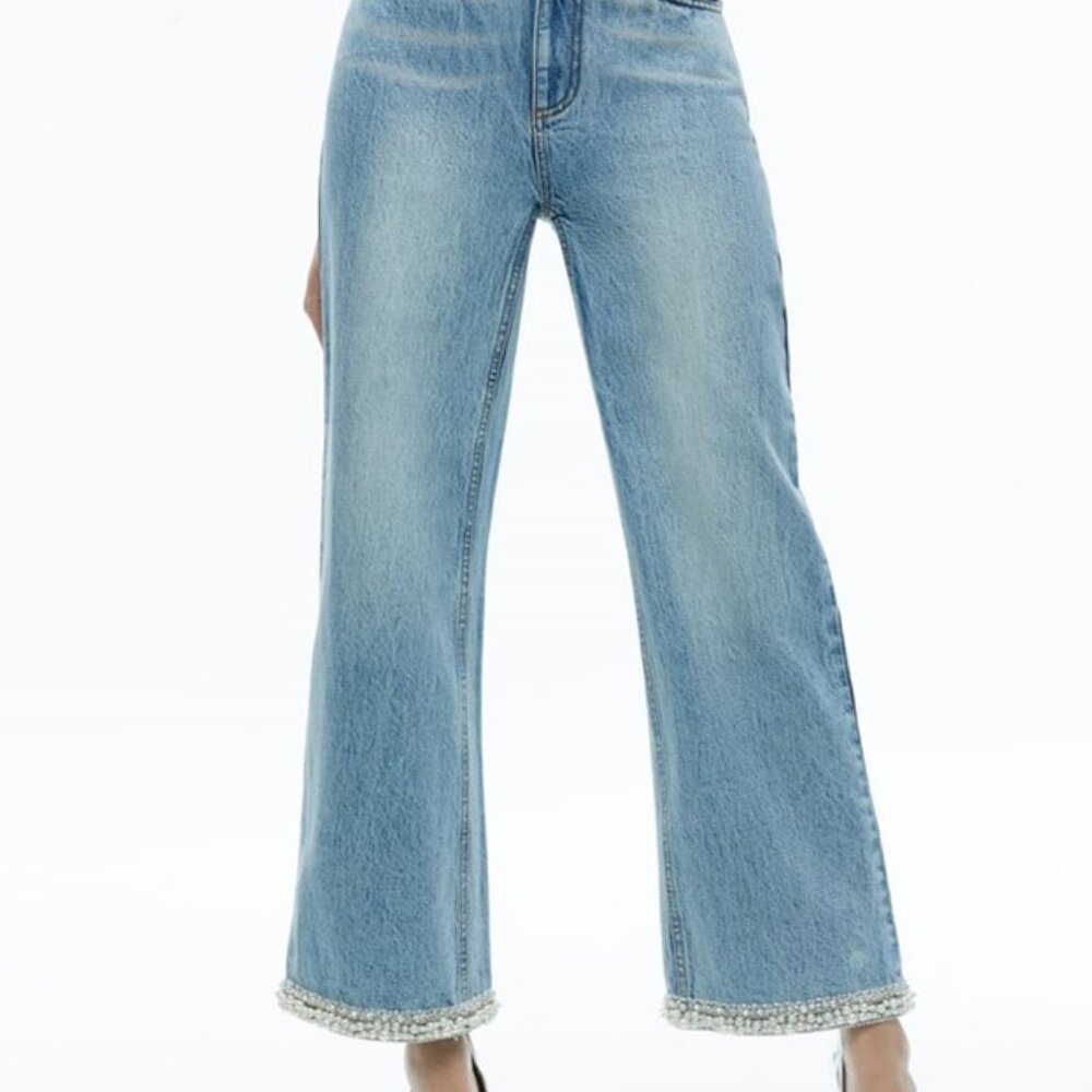 Alice and Olivia ORA HIGH RISE EMBELLISHED JEAN